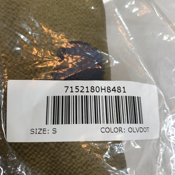 G by Giuliana V-Neck Puff Long Sleeve Blouse Size Small Olive & Black Dot NWT - Picture 10 of 11